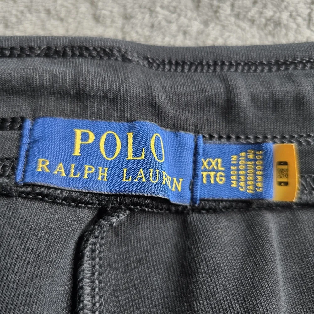Polo Ralph Lauren Shorts Mens XXL Black Double-Knit Signature Embroidered Pony